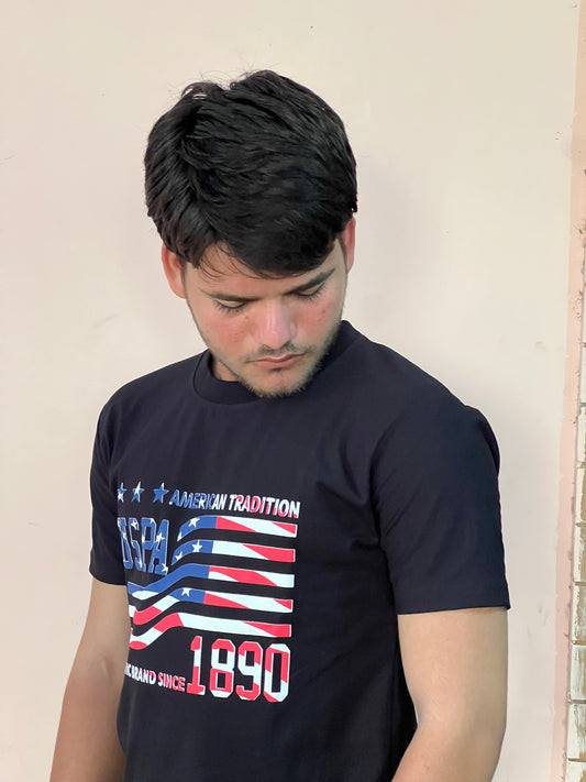 US Polo Printed Graphic Cotton Tshirt